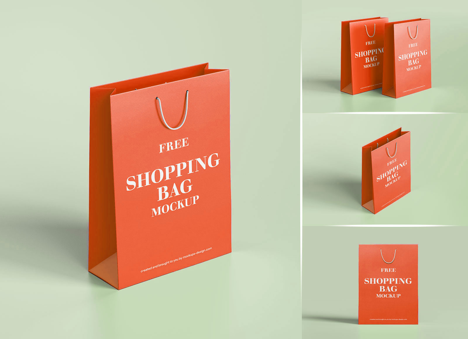 Free 3 Size Shopping Bags Free Branding Mockup set - Package Mockups