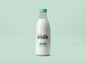 Milk Glass Bottle Mockup
