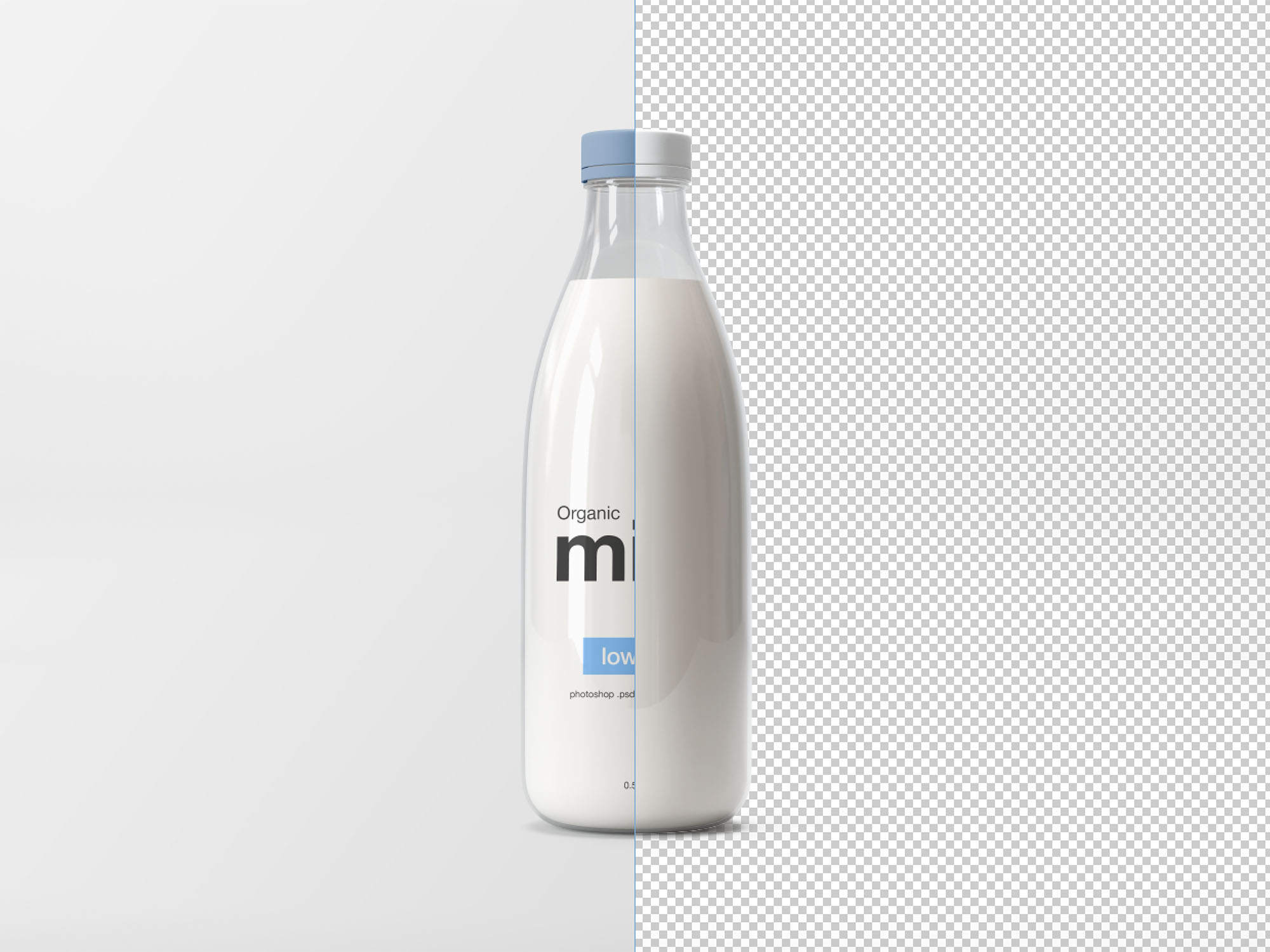 Milk Glass Bottle Mockup