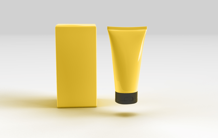 Download Free Yellow Cosmetic Tube And Box Mockups Free Package Mockups PSD Mockup Templates