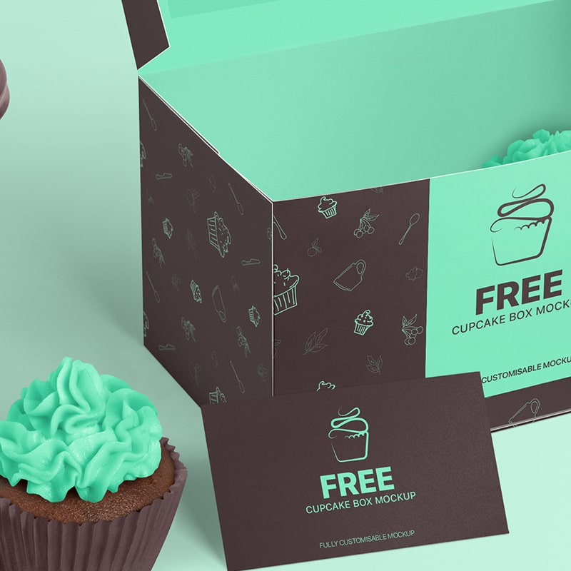 Download Free Cafe And Cupcake Logo Package Box Mockup Free Package Mockups