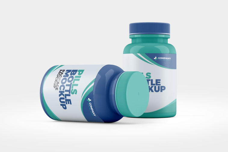 Download Free Plastic 2 Pill Supplement Bottle Mockup Free Package Mockups