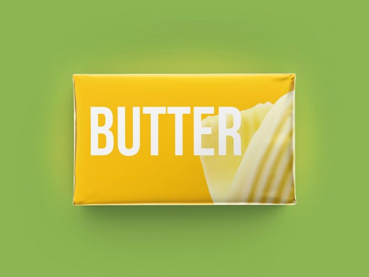 Download Free Butter Block 200g Packaging Mockup Free Package Mockups
