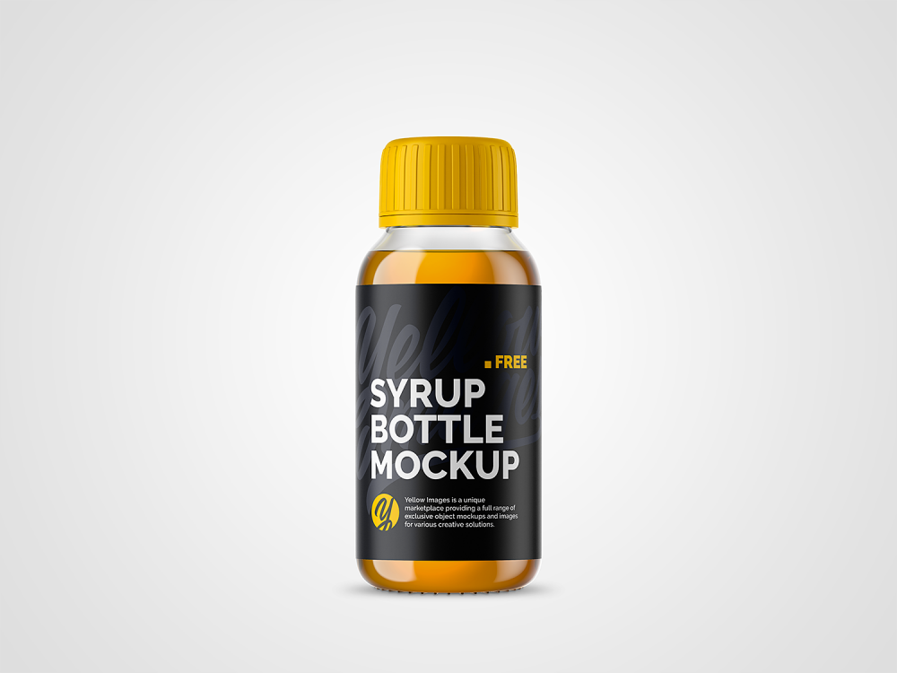 Free Orange Syrup Clear Glass Bottle Mockup Free Package Mockups