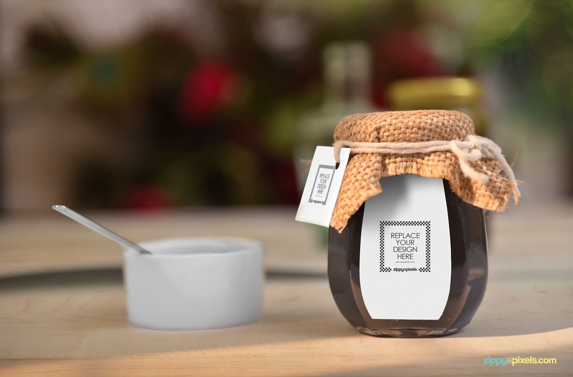 Honey Jar Mockup with Lable Tag