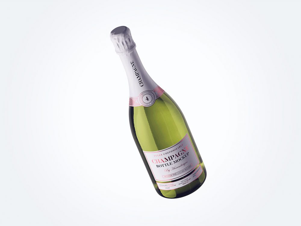 Champagne Bottle Label Design Free Mockup