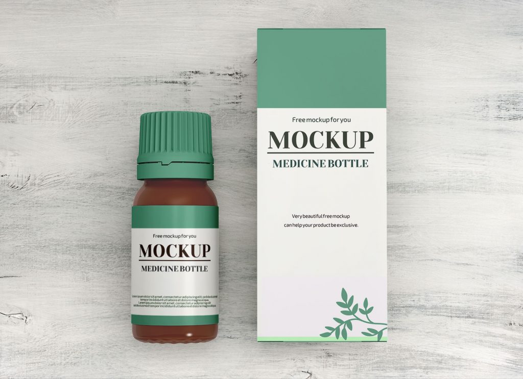 Bottle and Box Mockup