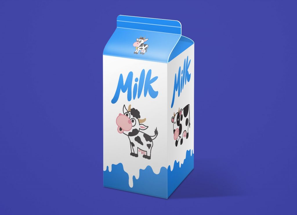 Milk Carton Box Mockup