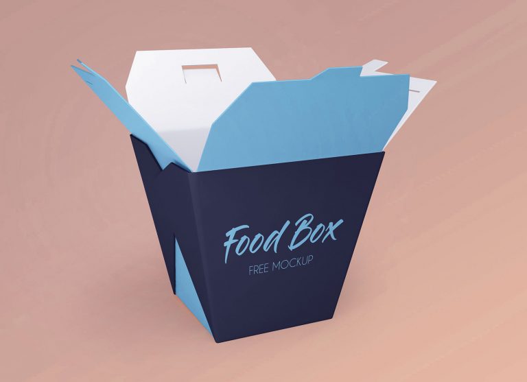 Free Noodle Food Box Packaging Mockup Set