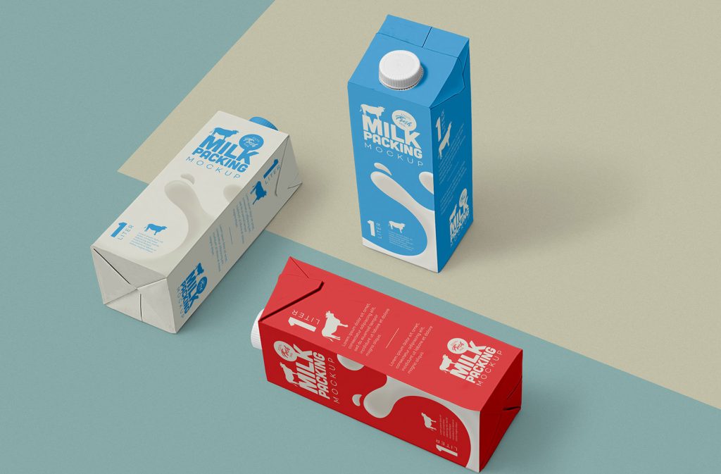 Milk Carton Box Mockup