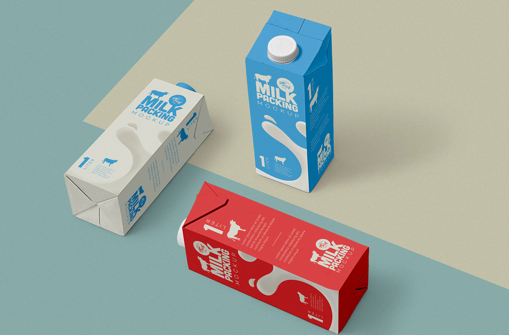 Milk Carton Box Mockup
