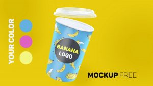 Paper Cup with Plastic Lid Mockup