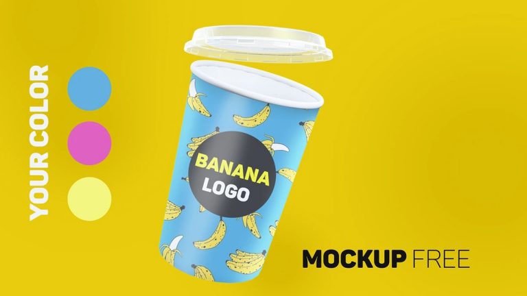Paper Cup with Plastic Lid Mockup