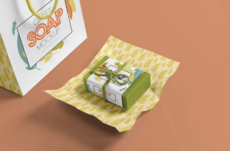 Organic Homemade Soap Bar Package Mockup