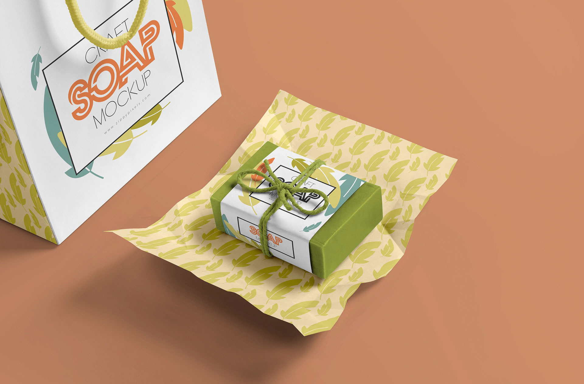 Organic Homemade Soap Bar Package Mockup