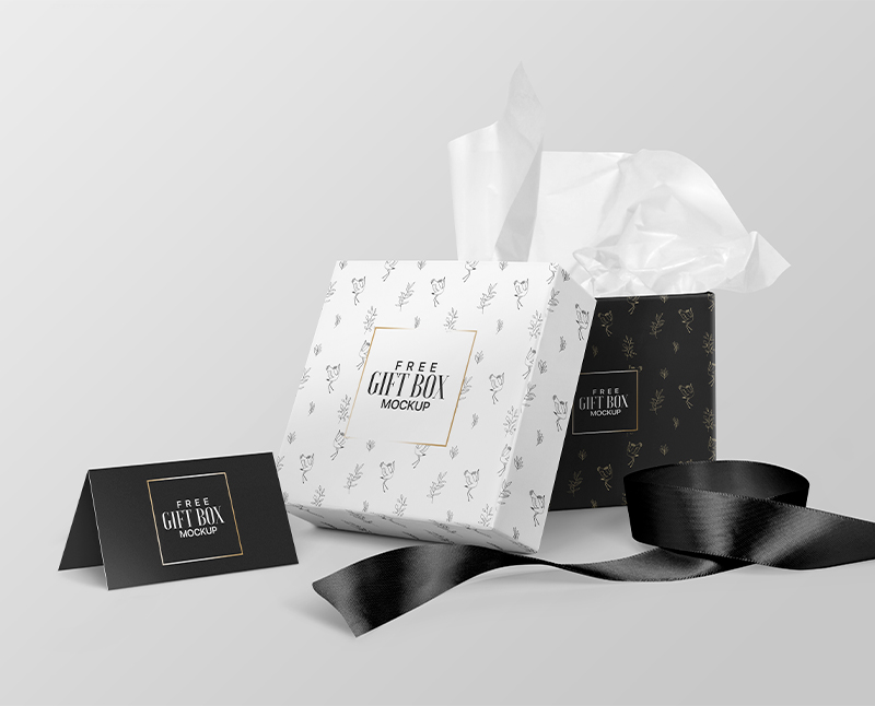 Download Free Square Open Gift Box Mockup Free Package Mockups