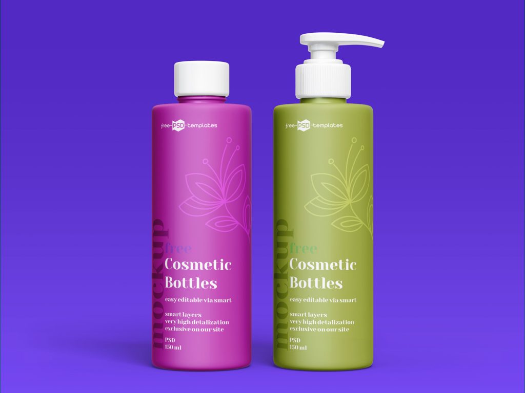 Body Lotion Squeeze & Pump Cosmetic Bottle Mockup Package Mockups