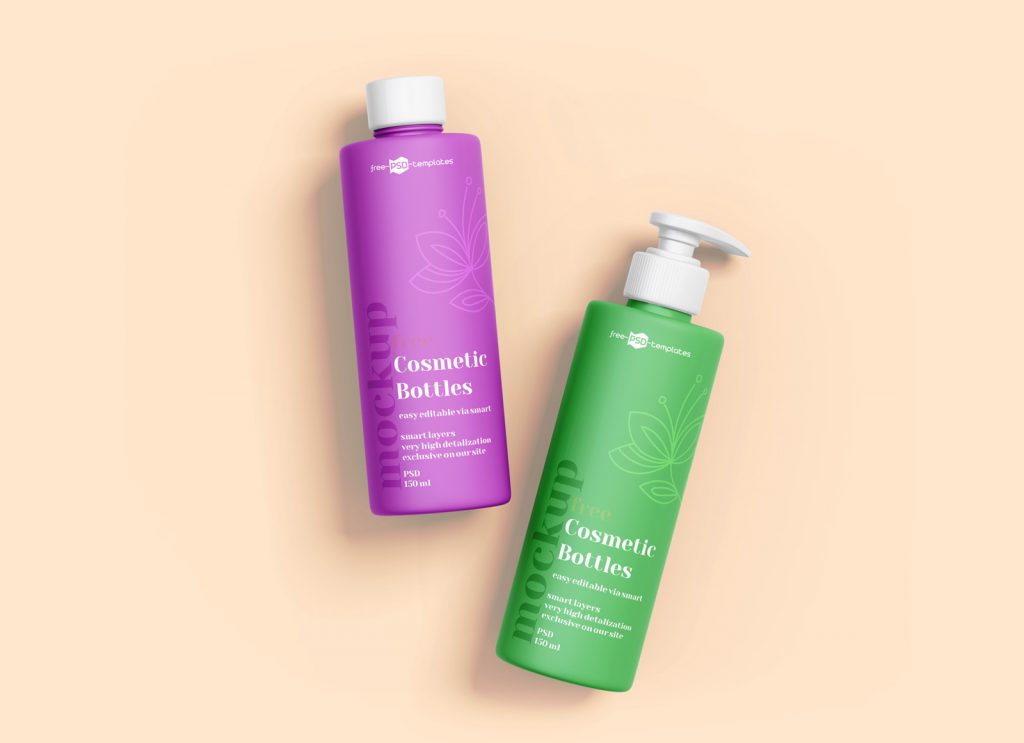 Body Lotion Squeeze & Pump Cosmetic Bottle Mockup Package Mockups