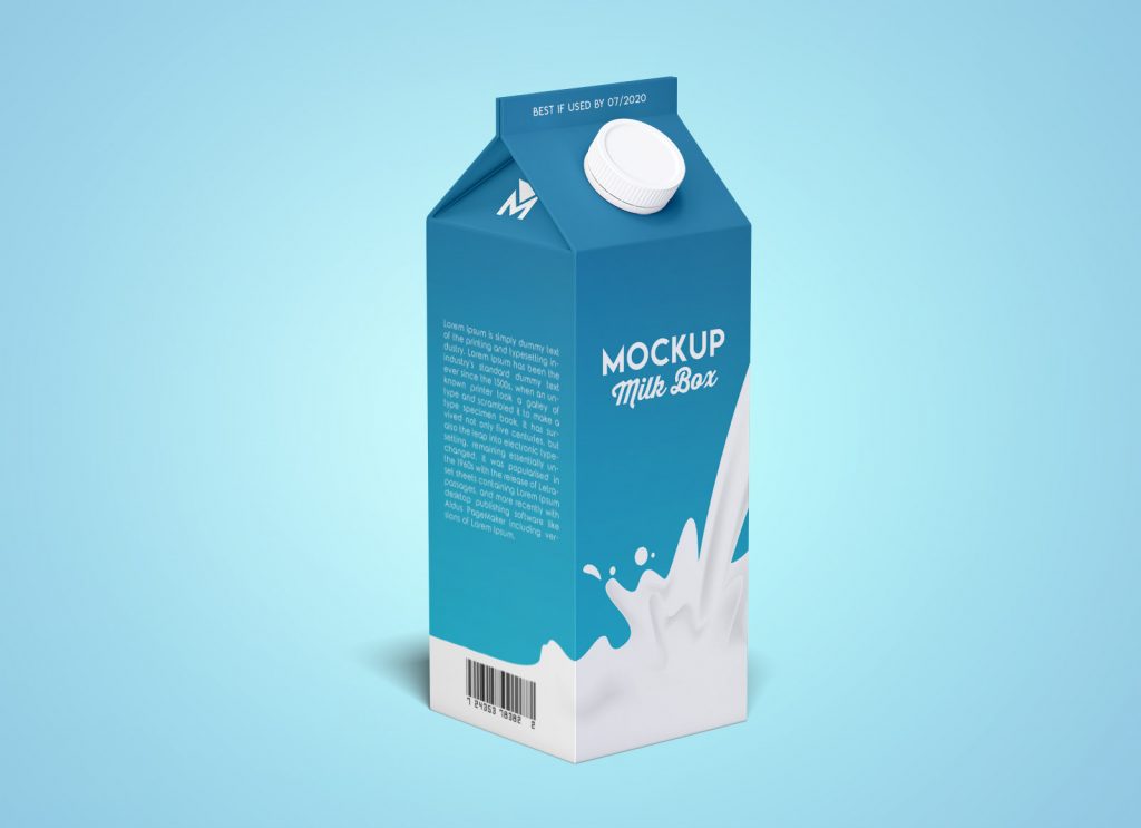 Milk / Juice Carton Box Mockup PSD
