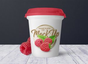 Free Yogurt Cup Packaging Mockup