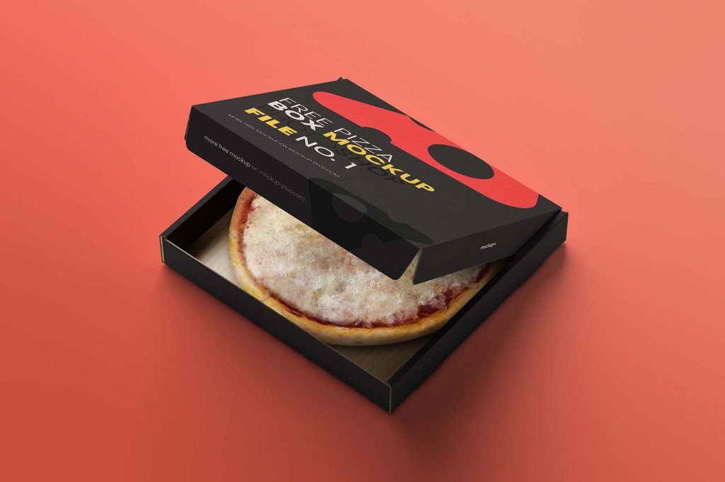 Free Opened Pizza Box Mockup