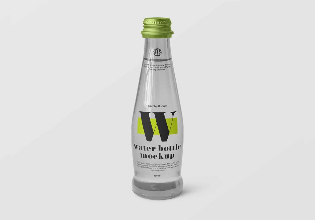 Small Clear Glass Bottle Mockup