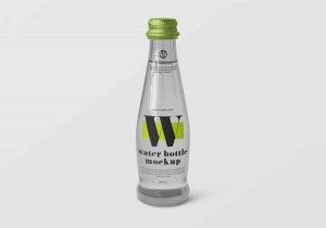 Small Clear Glass Bottle Mockup