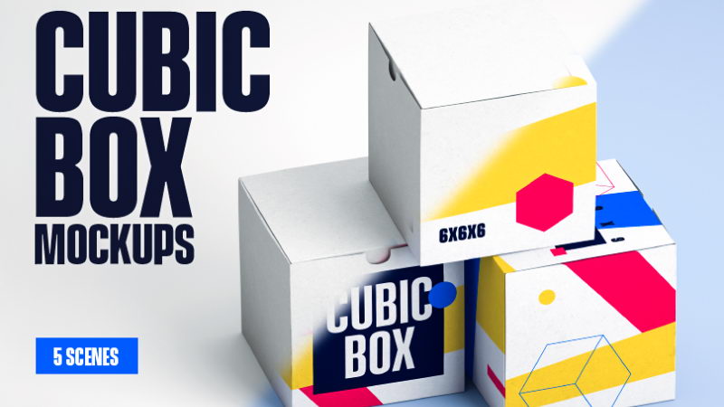 Download 2 Free 5 Cubic Box Mockups Free Package Mockups