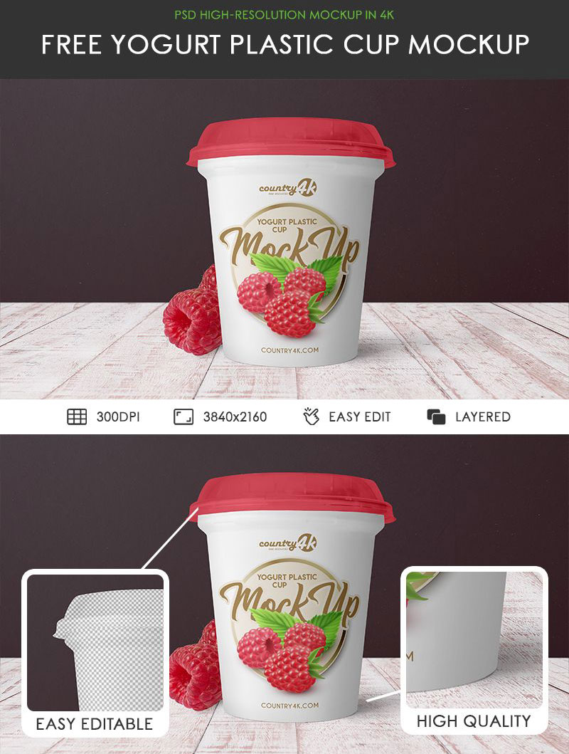 Free Ice Cream Cup Packaging Mockup