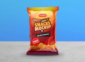 Free Potato Chips Snack Bag Packaging Mockup PSD