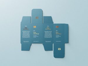 Die Cut Unfolded Box Packaging Mockup