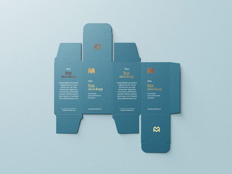 Die Cut Unfolded Box Packaging Mockup