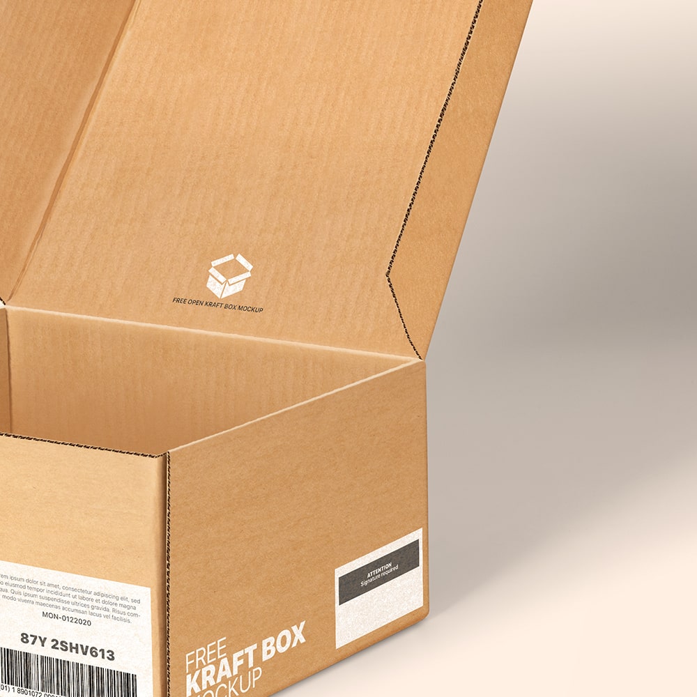 Open Kraft Pinch Lock Box Mockup