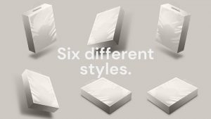 Floating Hanging Plastic Box Mockup (with optional Wrapping)