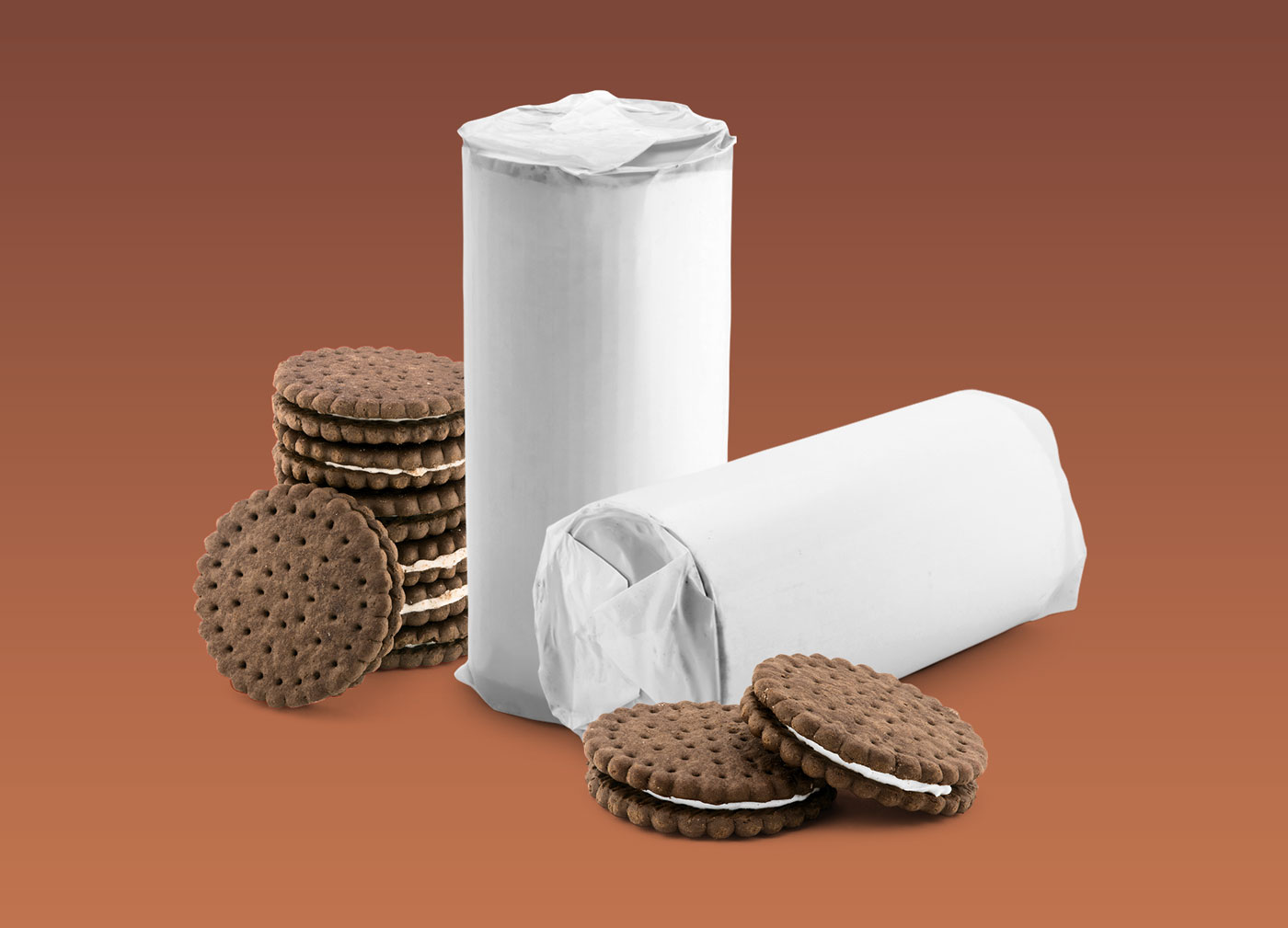 Chocolate Cream Biscuits Packet Mockup Free