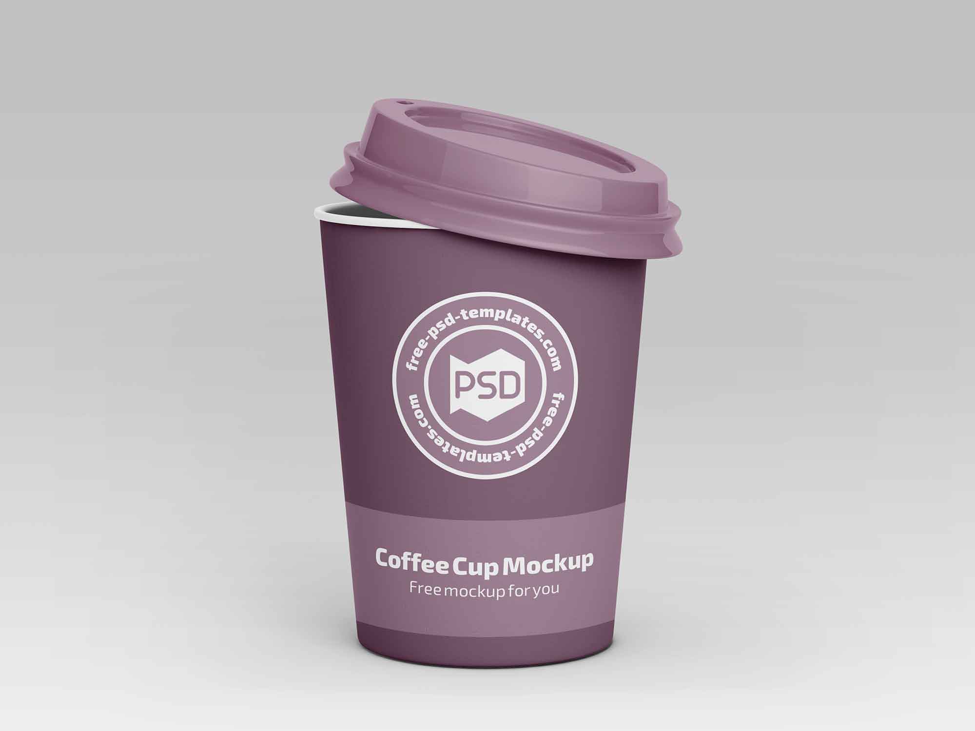 Plastic Lid Open Coffee Cup Mockup