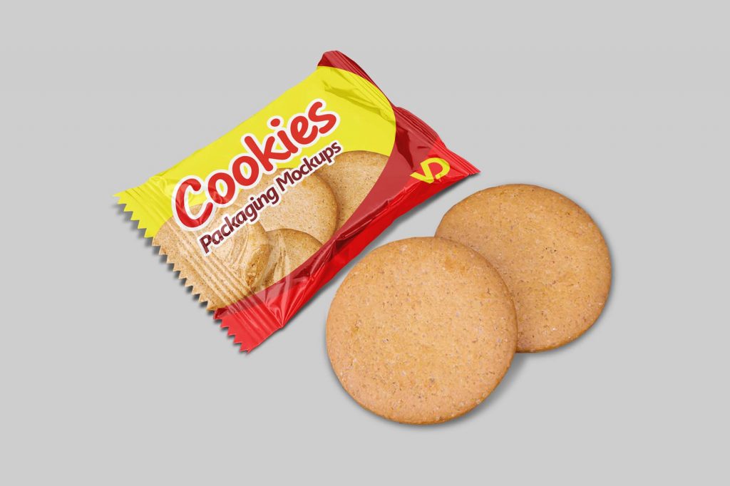 Small Cookies Packet Mockup 3 PSD Set