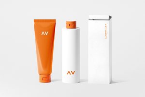 Cosmetic Packaging Set Branding Mockup