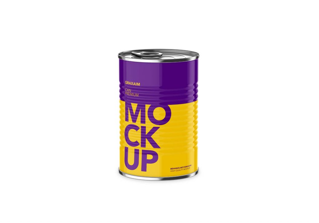Free Food Tin Can Mockup