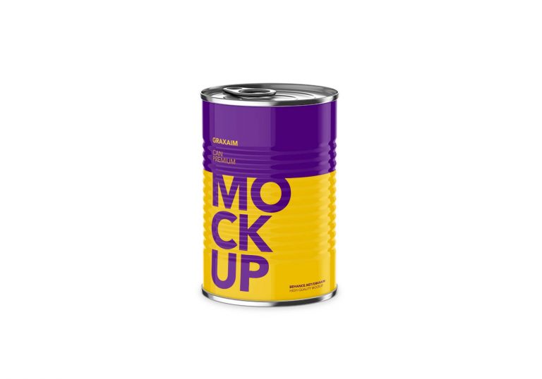 Free Food Tin Can Mockup