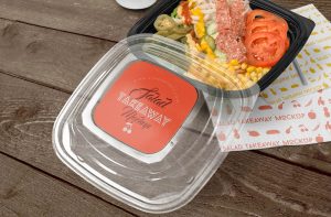 Food salad container box mockup