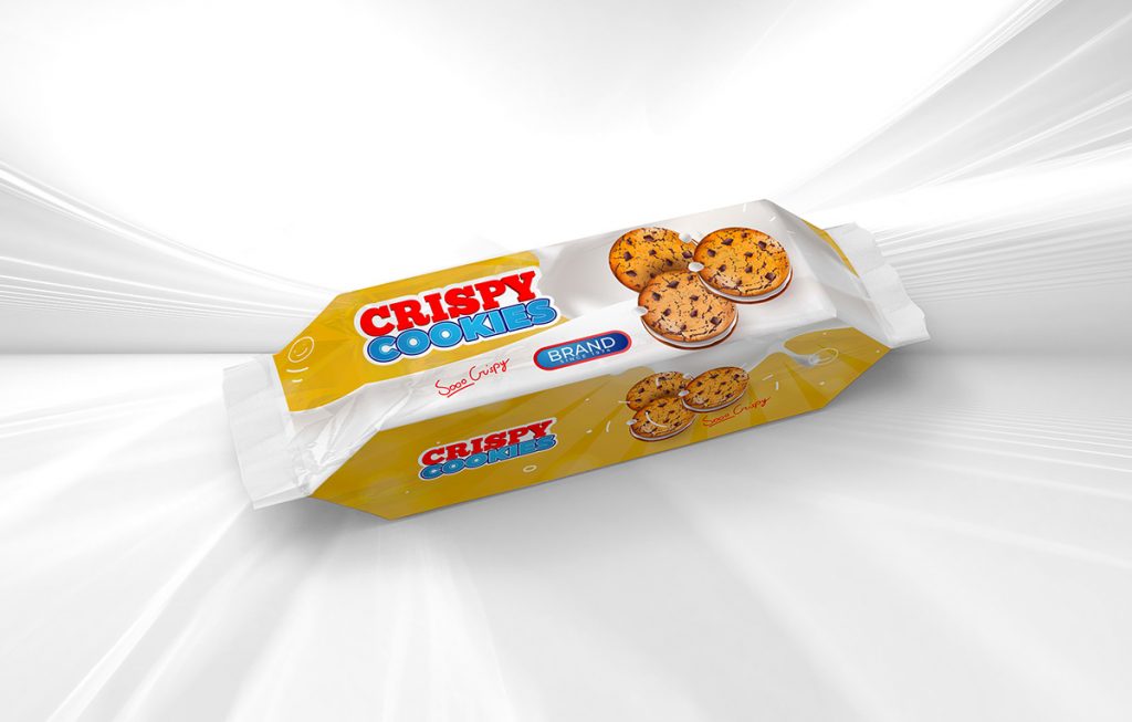 Free Crispy Cookies Biscuit Packaging Mockup