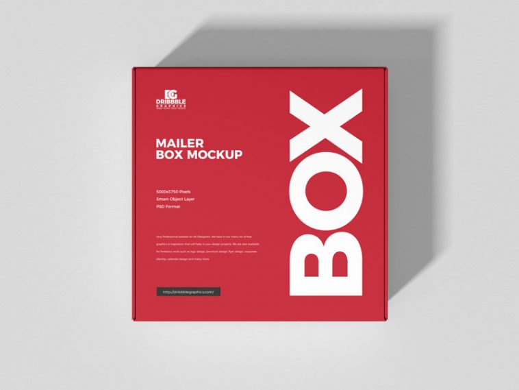 Download Top View Mailer Box Mockup Free Package Mockups