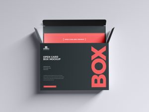 Slim Rectangle Open Card Box Mockup