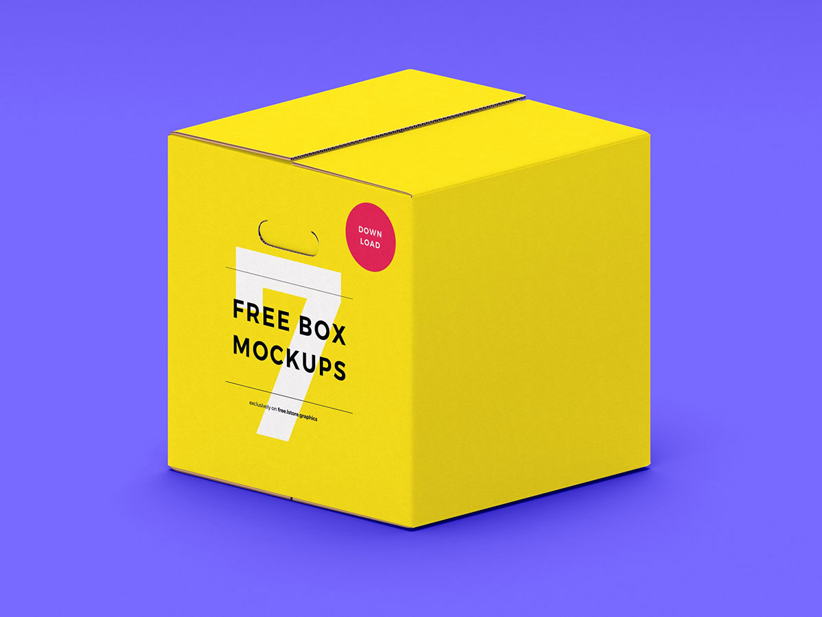 Free Storage Boxes PSD Mockup
