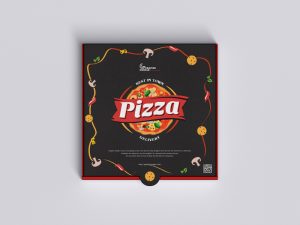 Top View Pizza Packaging Box Mockup