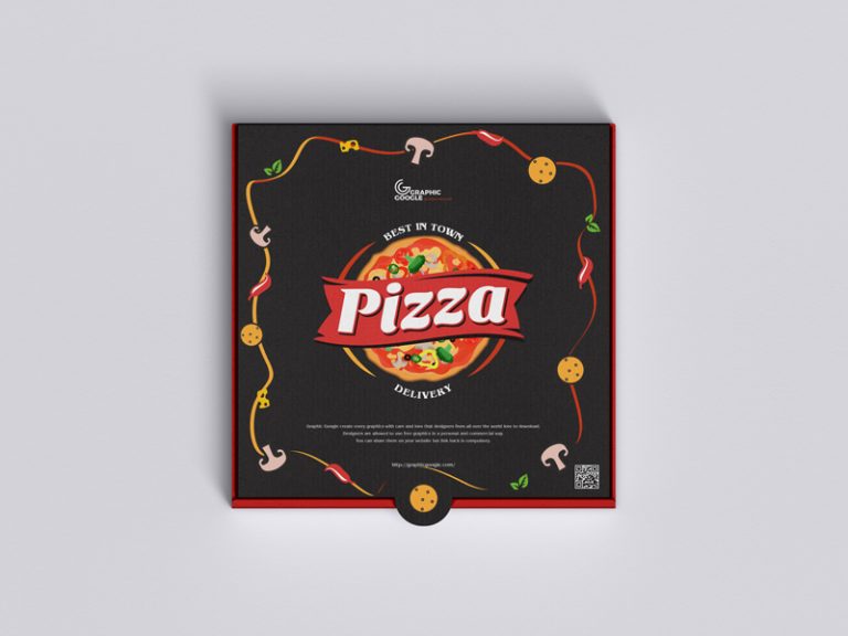 Top View Pizza Packaging Box Mockup