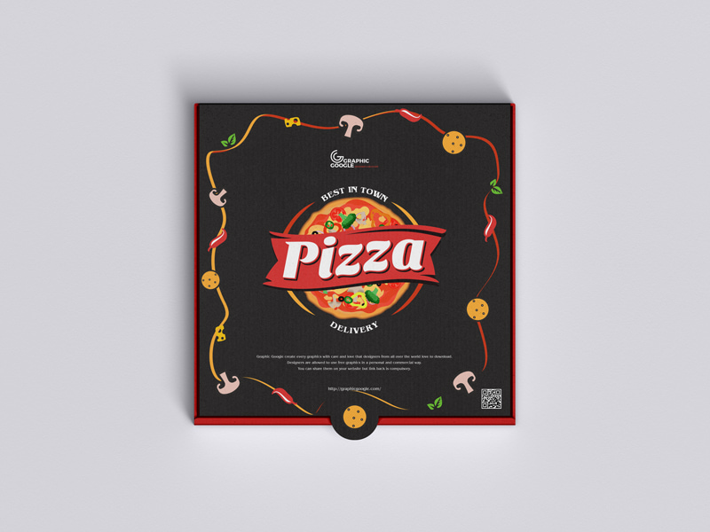 Top View Pizza Packaging Box Mockup
