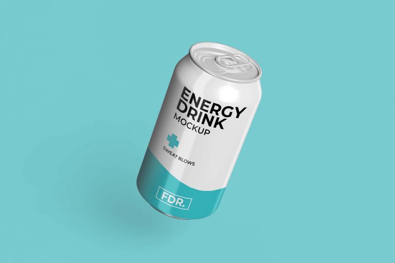Free Large Soda Can Mockup