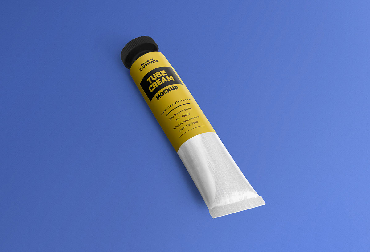 Free Metal Cream Tube Mockup